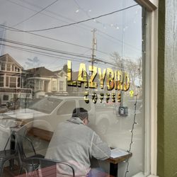 Lazybird Coffee - Front window