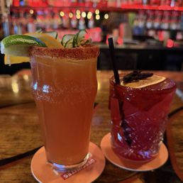 Michelada and Hibiscus Marguerita made by Angel