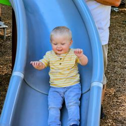 The grandson having fun