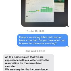 Paradise Boat Rental - Las Vegas - Here are the screenshots showing the chain of events