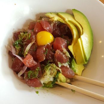 GoBistro - Tuna Poke with quail egg and avocado - Sushi Bars Near Me - Hollywood, Florida