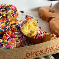 Duck Donuts - Not worth the hype. It tastes like yellow box cake mix with icing.