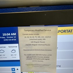 LeeTran - Modern electronic bulletin board inside transportation center
