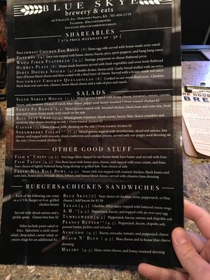 Menu photo 6 Blue Skye Brewery & Eats Salina, KS