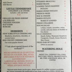 Ray's Steak and Ribs - New menu 2018 back page
