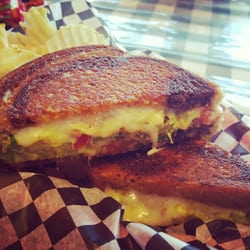 The Grilled Cheese Hideaway - The special of the day had Cheddar, blue cheese, bacon and homemade avocado.