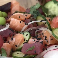 Spicy tuna and salmon