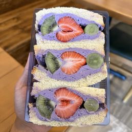 Ube cream mixed fruit sando Ube cream mixed fruit sando