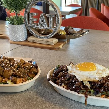 Bulkogi at Boxyard RTP - Bibimbap Bowl & Create Your Own (it was curry chicken!) - Korean Near Me - Durham, North Carolina
