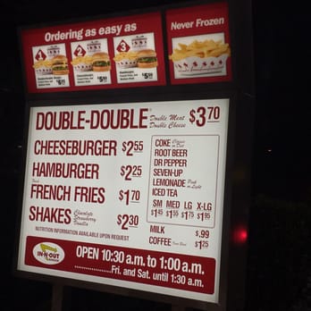 In-N-Out Burger - Better updated pic of the menu - Fast Food Near Me - Baldwin Park, California In-N-Out Burger - Better updated pic of the menu - Fast Food Near Me - Baldwin Park, California