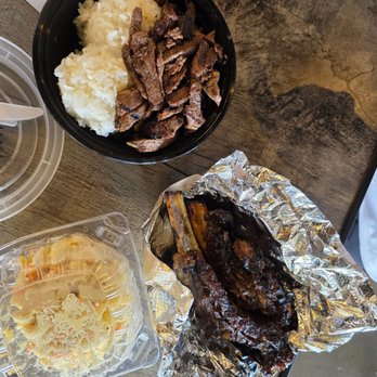 Matiki Island Barbecue - Beef bowl, side of ribs and some Mac salad - Hawaiian Near Me - Fullerton, California Matiki Island Barbecue - Beef bowl, side of ribs and some Mac salad - Hawaiian Near Me - Fullerton, California