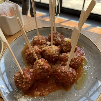 SRV Boston - Polpette (meatballs) part of pasta class - Italian Near Me - Boston, Massachusetts SRV Boston - Polpette (meatballs) part of pasta class - Italian Near Me - Boston, Massachusetts