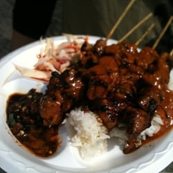 Masjid Al-Hikmah - Chicken Satay over Rice at Indonesian Food Bazaar