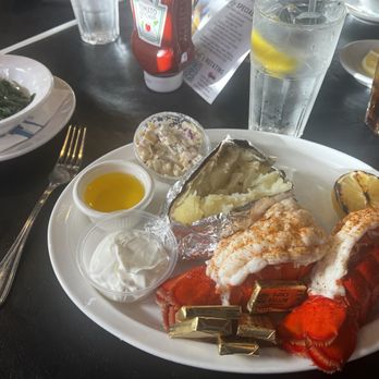 Nantucket Grill - Durham - Lobster tail special with sautéed spinach - American Near Me - Durham, North Carolina