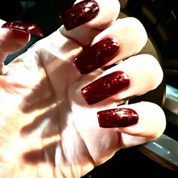 Posh Nail Lashes - Cherry Glitter.  Why not. - Nail Salons Near Me - Las Vegas, Nevada