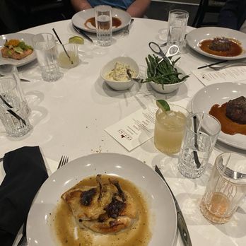 Prhyme - Chicken, salmon, steak, mashed potatoes, and green beans - Steakhouses Near Me - Tulsa, Oklahoma Prhyme - Chicken, salmon, steak, mashed potatoes, and green beans - Steakhouses Near Me - Tulsa, Oklahoma