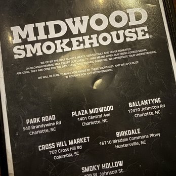 Midwood Smokehouse - Menu cover - Barbeque Near Me - Charlotte, North Carolina Midwood Smokehouse - Menu cover - Barbeque Near Me - Charlotte, North Carolina