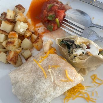 Sweetie Pie's - Veggie burrito with their salsa and home fries. Yummmmmmm!!! - Breakfast & Brunch Near Me - Placerville, California Sweetie Pie's - Veggie burrito with their salsa and home fries. Yummmmmmm!!! - Breakfast & Brunch Near Me - Placerville, California