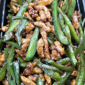 Chengdu Taste - Shredded Pork with Green Pepper -- stir fried pork with green pepper (paprika, not chili pepper) and dark sauce. Not spicy. - Szechuan Near Me - Alhambra, California Chengdu Taste - Shredded Pork with Green Pepper -- stir fried pork with green pepper (paprika, not chili pepper) and dark sauce. Not spicy. - Szechuan Near Me - Alhambra, California