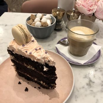 Élan Cafe - Chocolate cherry cake (larger in person), Alex's Coffee - Cafes Near Me - London, XGL