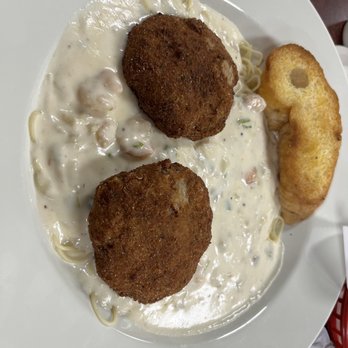 Dat Kitchen Too - Crab cakes w seafood sauce pasta ( special on board ) - Seafood Near Me - Waveland, Mississippi