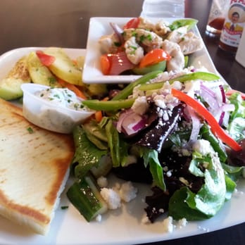 Cafe Moderno - Chicken soulvaki/grilled veggies/greek salad - Cafes Near Me - Montclair, California Cafe Moderno - Chicken soulvaki/grilled veggies/greek salad - Cafes Near Me - Montclair, California