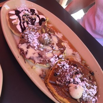 Snooze, an A.M. Eatery - Pancake Flight: blueberry danish, pineapple upside down and sweet potato! - Breakfast & Brunch Near Me - Tempe, Arizona