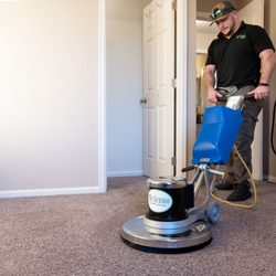 Be Green Carpet Cleaning - Phoenix - Step 4: Buff in enzymatic encapsulation solution