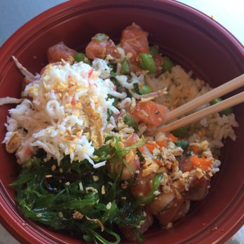 Poke Chef - Junior bowl w/ Unagi and Spicy sauce, protein mix in Tuna and Salmon - Poke Near Me - San Luis Obispo, California