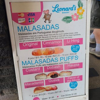 Leonard's Bakery - Current menu as of December 2023 - Bakeries Near Me - Honolulu, Hawaii Leonard's Bakery - Current menu as of December 2023 - Bakeries Near Me - Honolulu, Hawaii