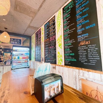 Playa Bowls - Menu and high top table seating - Acai Bowls Near Me - Boston, Massachusetts Playa Bowls - Menu and high top table seating - Acai Bowls Near Me - Boston, Massachusetts
