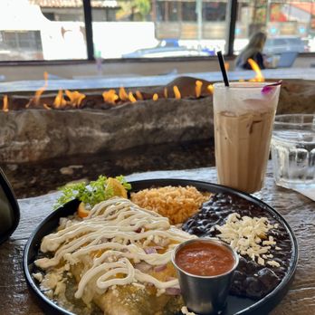 Cocinas Del Monte - Enchiladas and Hazelnut Joy coffee - Breakfast & Brunch Near Me - San Diego, California