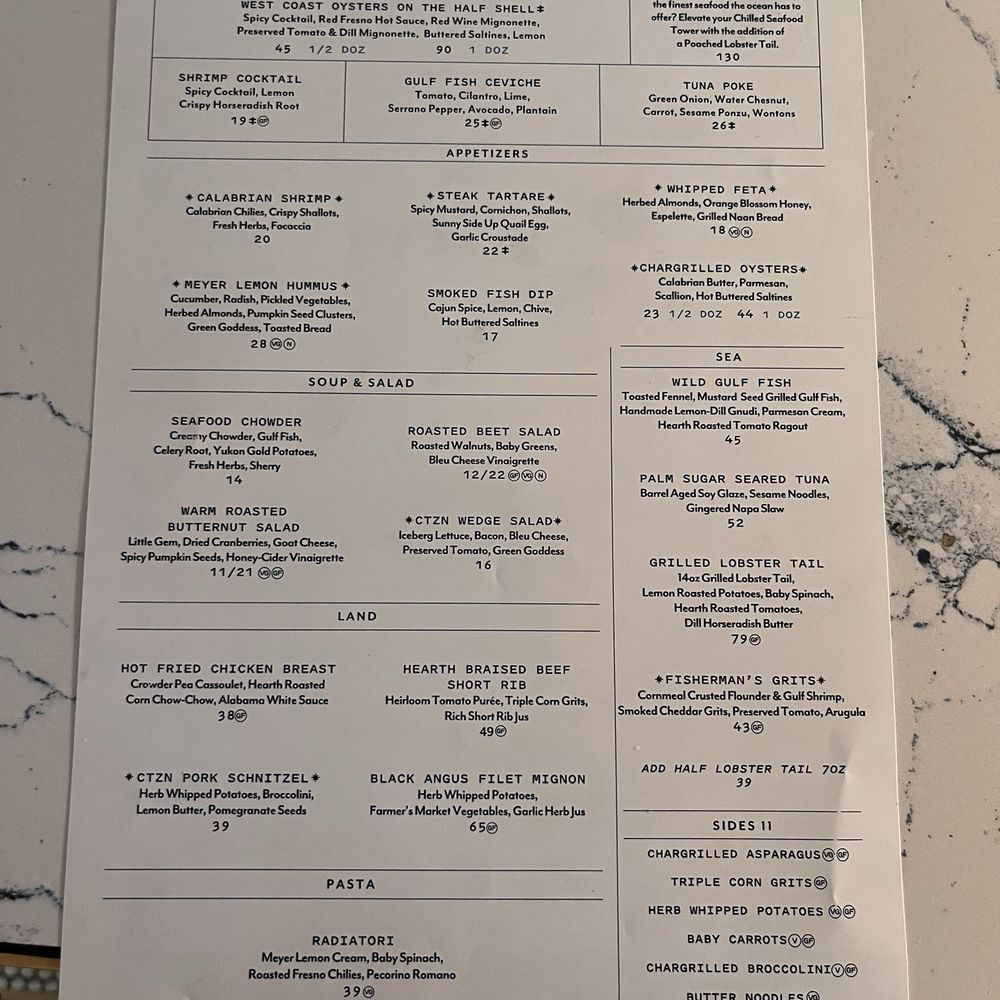 The Citizen - Menu - New American Near Me - Alys Beach, Florida The Citizen - Menu - New American Near Me - Alys Beach, Florida
