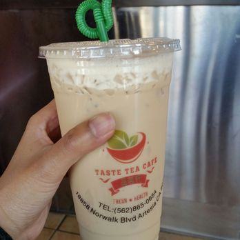 Taste Tea Cafe - Iced Brown Sugar Milk tea. Loved it! - Taiwanese Near Me - Artesia, California Taste Tea Cafe - Iced Brown Sugar Milk tea. Loved it! - Taiwanese Near Me - Artesia, California