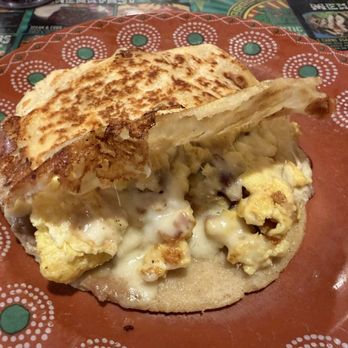 Taqueria Del Sol - Breakfast Gordita with bacon - Tex-Mex Near Me - Houston, Texas