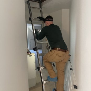 Campbell Natural Pest Control - Austin shows me that this is actually an attic and climbs up with his nifty gizmo ladder. - Pest Control Near Me - Portland, Oregon Campbell Natural Pest Control - Austin shows me that this is actually an attic and climbs up with his nifty gizmo ladder. - Pest Control Near Me - Portland, Oregon