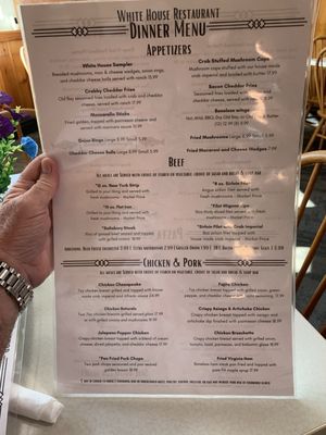 Menu photo 1 White House Restaurant Meyersdale, PA Menu photo 1 White House Restaurant Meyersdale, PA