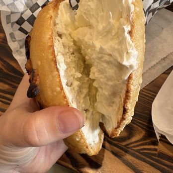 Uncle Stevey's Bagels - Cream cheese inside - Bagels Near Me - El Segundo, California