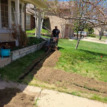 A3 in 1 Irrigation Specialist - Trenching for a new system in this yard 18 to 12 inches depth - Irrigation Near Me - Denver, Colorado A3 in 1 Irrigation Specialist - Trenching for a new system in this yard 18 to 12 inches depth - Irrigation Near Me - Denver, Colorado