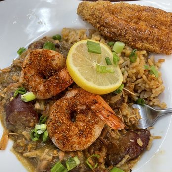Southern Gourmet Kitchen - Gumbo, fried fish file and two shrimp - Southern Near Me - Plano, Texas