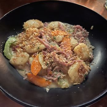 The Good Wolf - Gnocchi and Duck (Confit Duck, Mirepoix, Breadcrumbs) - New American Near Me - Chicago, Illinois