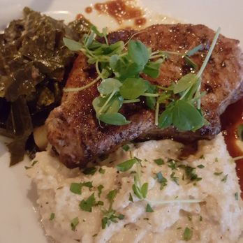 Marker 32 - Pork Chop with collards and grits - Seafood Near Me - Jacksonville, Florida