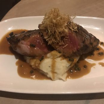 CRUSH American Grill - Charred sirloin with truffle mash. - Lounges Near Me - Las Vegas, Nevada CRUSH American Grill - Charred sirloin with truffle mash. - Lounges Near Me - Las Vegas, Nevada