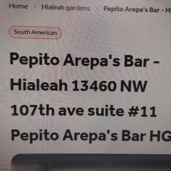 Pepito Arepa’s - Direcion - Venezuelan Near Me - Hialeah, Florida Pepito Arepa’s - Direcion - Venezuelan Near Me - Hialeah, Florida
