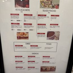 Menu in French