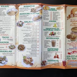 Menu back side