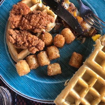 The Bridge Cafe - Chicken N' Waffle Breakfast Sandwich - Breakfast & Brunch Near Me - Delray Beach, Florida