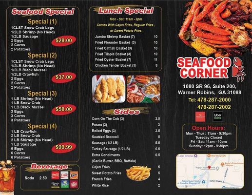 Menu photo 1 Seafood Corner Warner Robins, GA Menu photo 1 Seafood Corner Warner Robins, GA
