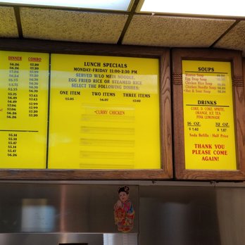 Chan's Chinese - the menu and prices - Chinese Near Me - Jacksonville, Florida