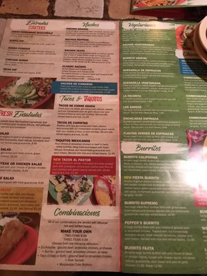 Menu photo 6 Pepper's Mexican Grill Port Saint Joe, FL